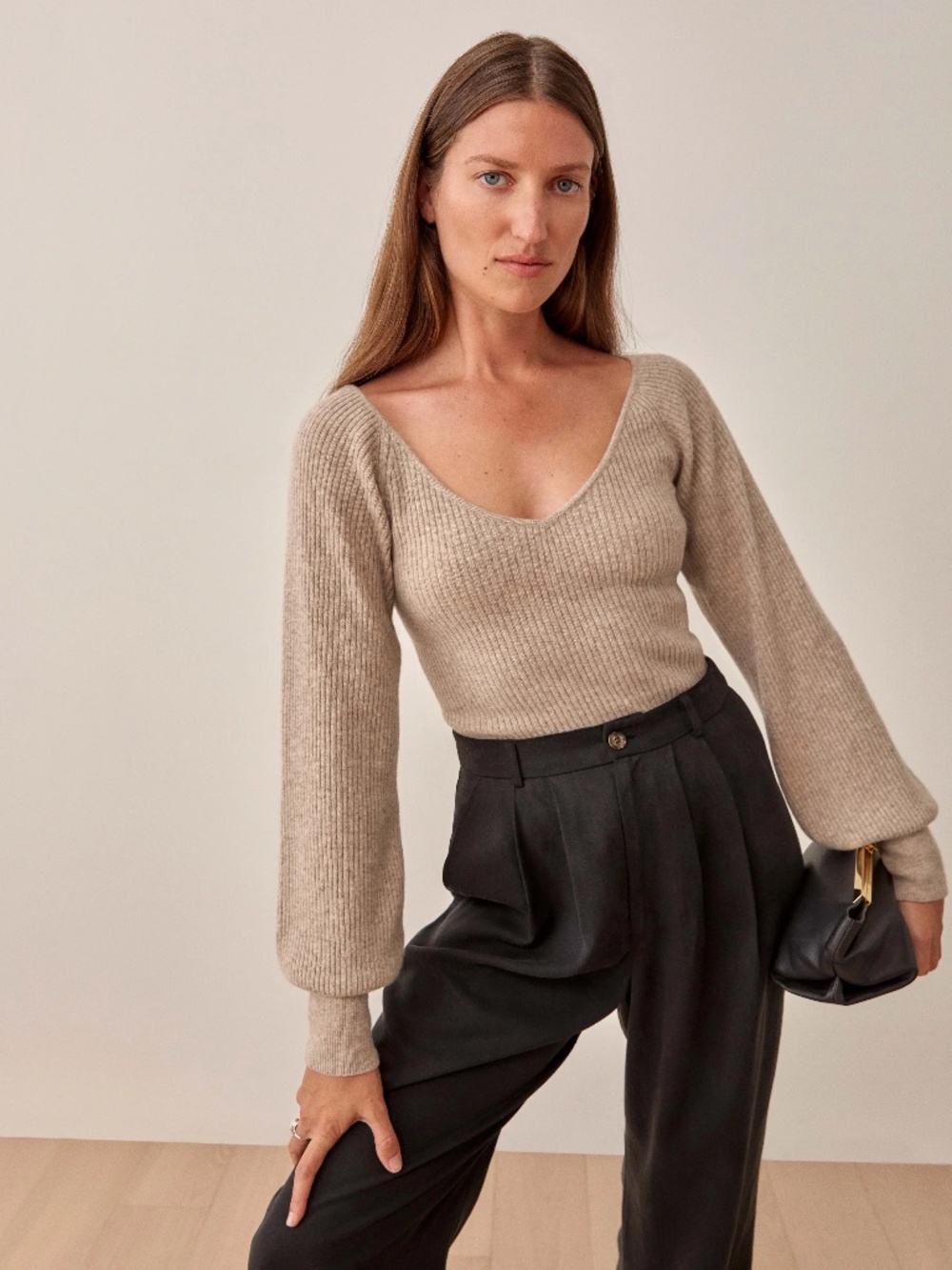 Reformation 100% Cashmere Hart Sweater Women Size M
